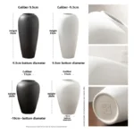 Ele Cerc Flower Vase Nordic mat Sle for Living Room Desktop Decorative Items Dry Flower Hydroponics White Pot - Image 5