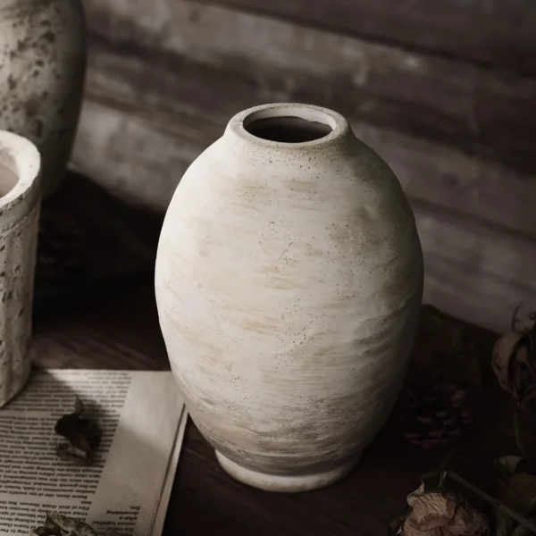 Jingdezhen-vintage hand-painted ceramic vase, dried flowers, flower arrangement, living room ornaments
