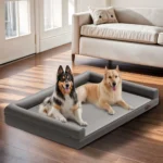 Premium Waterproof Orthopedic Dog Bed with Calming Bolster