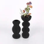 Elegant Bohemian style black brown plastic vase - perfect for farmhouse decoration, dining table centerpiece and bookshelf embel - Image 3