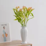 Sleek Minimalist Cream Flower Vase for Elegant Home Decor - Image 2