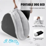 SucceBuy Human Dog Bed Human Dog Bed for Adult Human Size Dog Bed with Washable Faux Rabbit Fur Cover Egg Orthopedic Foam Grey - Image 4