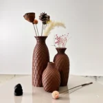 3-Piece Set of Spider Web Textured Vase, Bohemian Style Vase Decoration, Dried Flower Arrangement Vase, Suitable for Modern Home Decoration Ornaments, Office Decoration Ornaments Vase, Best Holiday Gifts - Image 4