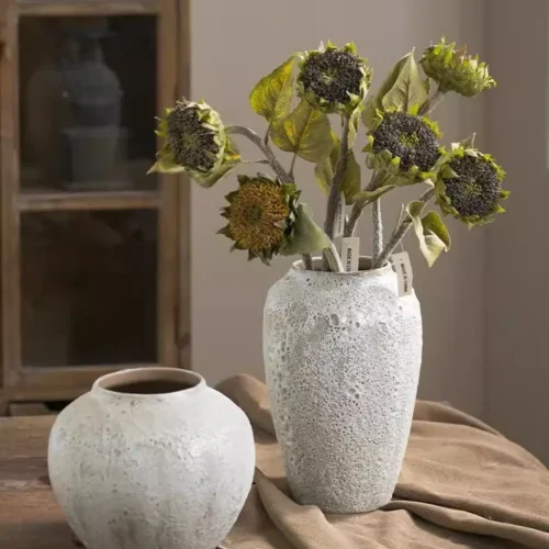 Rustic Ceramic Floor Vase for Minimalist Home Elegance