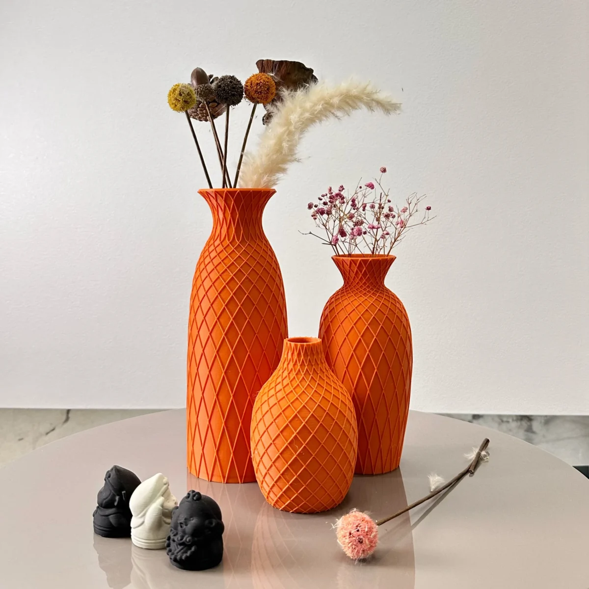 3-Piece Set Of Spider Web Textured Vase, Bohemian Style Vase Decoration, Dried Flower Arrangement Vase, Suitable For Modern Home Decoration Ornaments, Office Decoration Ornaments Vase, Best Holiday Gifts - Image 2