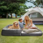 Foldable Human Dog Bed for Adult 2 in 1 Calming Large Dog Bed Washable Waterproof Dog Sofa Couch Bed Plush Cover Bolster Lounge - Image 3