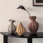 Livetai Wabi-Sabi Handmade Ceramic Vase, Organic Artistic Flower Pot for Living Room, Study & TV Console, Modern Boho Decor - Image 3