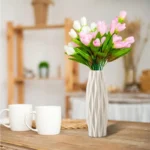 Modern Vase White Pink Blue Plastic Vase Flower Basket Flower Pot Nordic Bohemian Style Home Decor Ornament Flower Arrangement - Image 3
