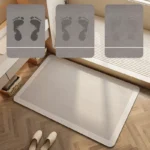 Absorbent Bath Rug Mat Bathroom Non-slip Area Bath Rug Home Decor Cream Beige Stripes Area Rugs Toilet Entrance Diatom Mud Mat - Image 4