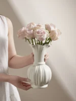 Simple Modern Cerc Pumpkin Vase Home Decorative Item for Living Room Dining Table Bedroom Study TV Cabinet Entranceway