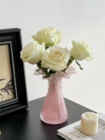 Ruthenium Glass Lace Skirt Vase French Sle Small Size Tabletop Flower Pot for Home Decor Bedroom Living Room Dining Room - Image 3
