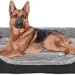Cozy Rectangle Dog Bed for Large & Medium Breeds, Washable Comfort