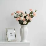 Nordic White Cerc Flower Vase Simple Dry Flower Holder Fre Flower Arrangement Living Room Desktop Decoration Ornaments - Image 3