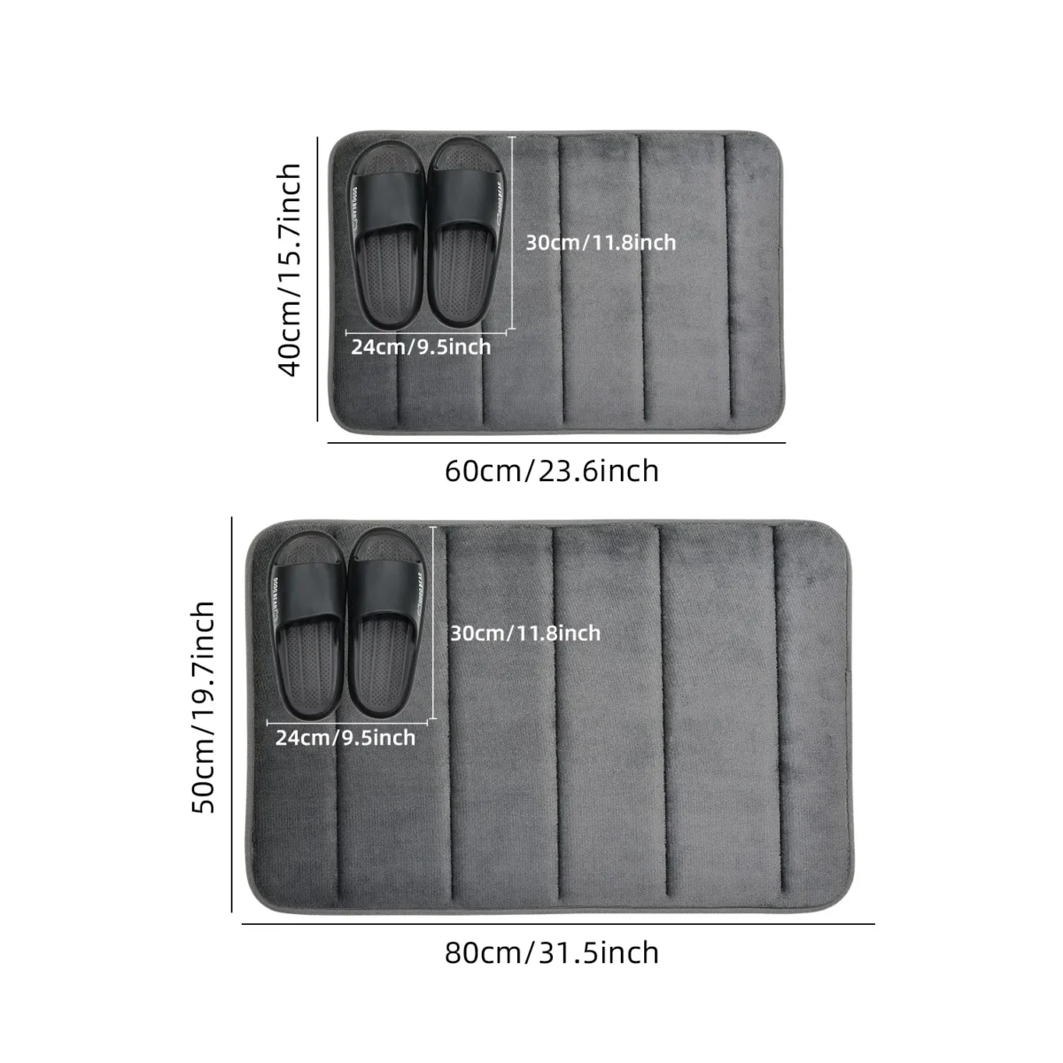 Bathroom Coral Velvet Anti-Skid Mat,Quick Water Absorption,Dry Machine Washing,Toilet Mat,Softcomfortable, Easy Mat Bathroom Use - Image 3