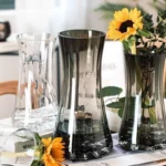 Creative Simple Original Color Glass Flower Vase Transparent Water Fre Flowers Lilies Nordic ular Living Room ... - Image 2
