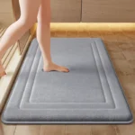 Coral Velvet Anti-skid Bathroom Mat,Quick Water Absorption Toilet Mat,Soft Comfortable Pad, Easy Mat Bathroom Use Doormat
