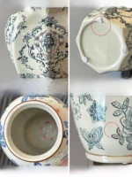 Retro Cerc Blue-and-White Porcelain Vase Floral Decorative Accories for Living Room Fre Flowers Artificial Flowers - Image 2