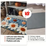 A Daisy pattern non-slip bath mat, machine washable, suitable for bathroom, bedroom, entrance - both indoor and outdoor use - Image 6
