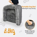 Foldable Human Dog Bed for Adult 2 in 1 Calming Large Dog Bed Washable Waterproof Dog Sofa Couch Bed Plush Cover Bolster Lounge - Image 6