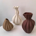 Livetai Wabi-Sabi Handmade Ceramic Vase, Organic Artistic Flower Pot for Living Room, Study & TV Console, Modern Boho Decor