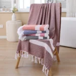 1pc Beach Towel Oversized 40x70in 100% Cotton Quick Drying Towel Extra Large Turkish Towel For Adults, Beach Accessories - Image 2