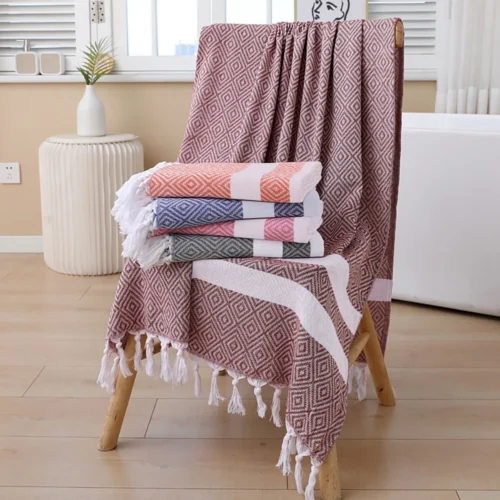 1pc Beach Towel Oversized 40x70in 100% Cotton Quick Drying Towel Extra Large Turkish Towel For Adults, Beach Accessories