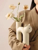 Cute Cry Cerc Flower Vase Creative Plant Hydroponics Home Decoration Ornaments Living Room Entrance Tabletop