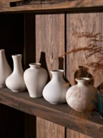 Modern mat Cerc Flower Vase White Decorative Item for Living Room Bedroom Desk Bede Home Decor Festive Decor - Image 4