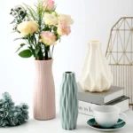 Modern Vase White Pink Blue Plastic Vase Flower Basket Flower Pot Nordic Bohemian Style Home Decor Ornament Flower Arrangement - Image 2