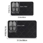 2 pieces of embossed flannel bathroom absorbent floor mats 2-piece set furry shower room non-slip floor mats home entrance mats - Image 2