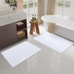 Kitinjoy Luxury Chenille Bath Mat Soft Non-slip Bathroom Shower Rug Extra Absorbent Mat Washable Quick Drying Foot Floor Carpets