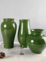 Jingdezhen Ceramic Vase Table Living Room Flower Arrangement Decorative Green Pot Succulent Altar Tea Room Zen Arrangement - Image 2