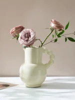 Ele Cry Sle Cerc Tulip Vase Living Room Dining Table Decorative Flower Pot French Sle Home Decoration Accories