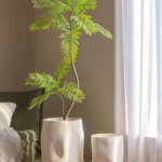 Nordic Elegance Large Bamboo Flower Pot in Durable Magnesium Clay