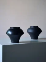 Matte Bla Cerc Flower Vase New Chinese Sle Large Belly Hydroponic Plant Tea Room Desktop eenery Decorative Accories - Image 4