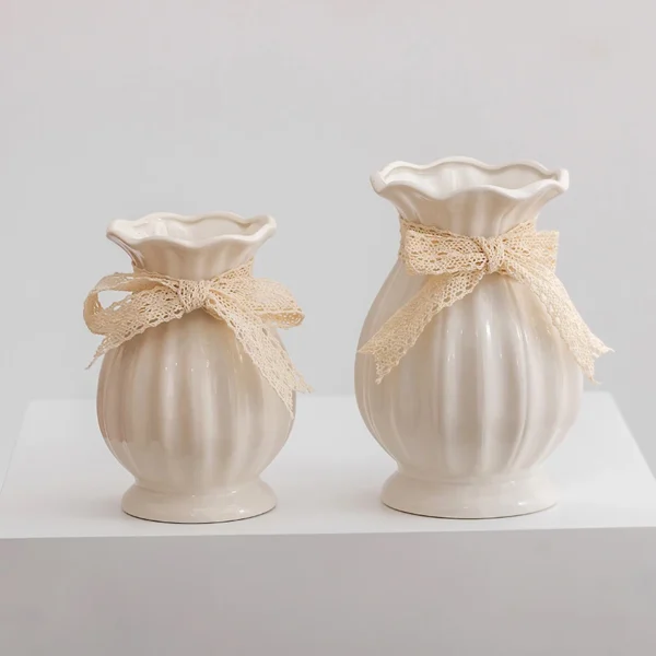 Nordic Large White Cerc Flower Vase Simple Modern Decoration Fre Flowers Dried Flowers Desktop Flower Arrangement Living...