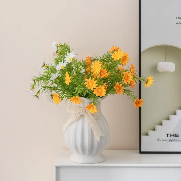 Sleek Nordic White Flower Vase for Modern Home Décor