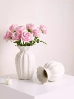 Nordic Gold-Trimmed Cream Vase: Elevate Your Decor Today! - Image 2