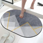 1 rectangular machine washable diatomaceous earth material bathroom mat, bathroom floor mat, living room absorbent floor mat - Image 2