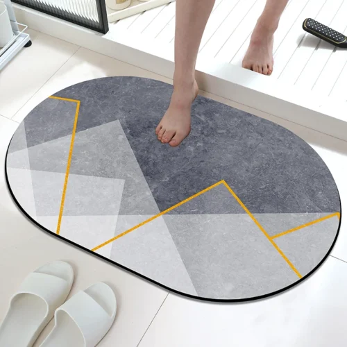 1 rectangular machine washable diatomaceous earth material bathroom mat, bathroom floor mat, living room absorbent floor mat
