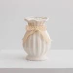 Nordic Large White Cerc Flower Vase Simple Modern Decoration Fre Flowers Dried Flowers Desktop Flower Arrangement Living... - Image 5