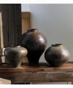 Zen Retro New B&B Ceramic Vase Restaurant Living Room Home Decorative Ornament Pottery Jar Altar Jar - Image 5