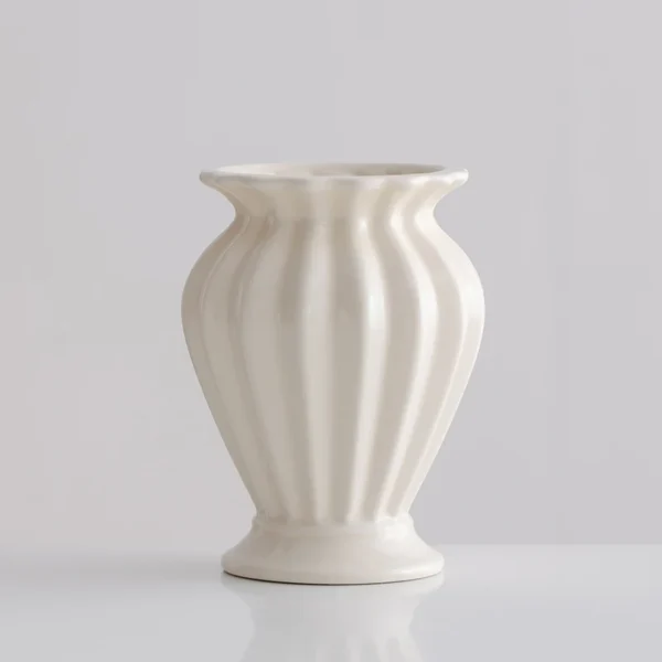 Modern mat Cerc Flower Vase Decorative Dry Flower Artificial Flower Cr White for Living Room TV Cabinet Decoration