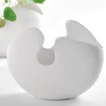 Modern White Ceramic Egg Shell Vase, Vegetarian Art Flower Pot, Home Desktop Decoration Ornaments, Crafts Gift - Image 2