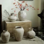 Retro Vase Coarse Ceramic Wabi-sabi Style B&B Pot New Chinese Ceramic Insert Dry Flower Ware Balcony Flower Pot Home Furnishings - Image 2