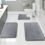 3PC bathroom waterproof non-slip sponge carpet three-piece set, can wash home decoration