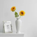Nordic White Cerc Flower Vase Simple Dry Flower Holder Fre Flower Arrangement Living Room Desktop Decoration Ornaments - Image 5