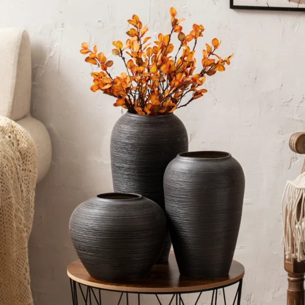 Minimalist Nordic Style Tabletop, Solid Color, Creative, Chinese-style, Japanese-style Vase, Ceramic Set, Hydroponics