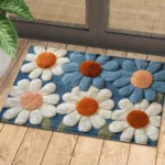 A Daisy pattern non-slip bath mat, machine washable, suitable for bathroom, bedroom, entrance - both indoor and outdoor use - Image 4