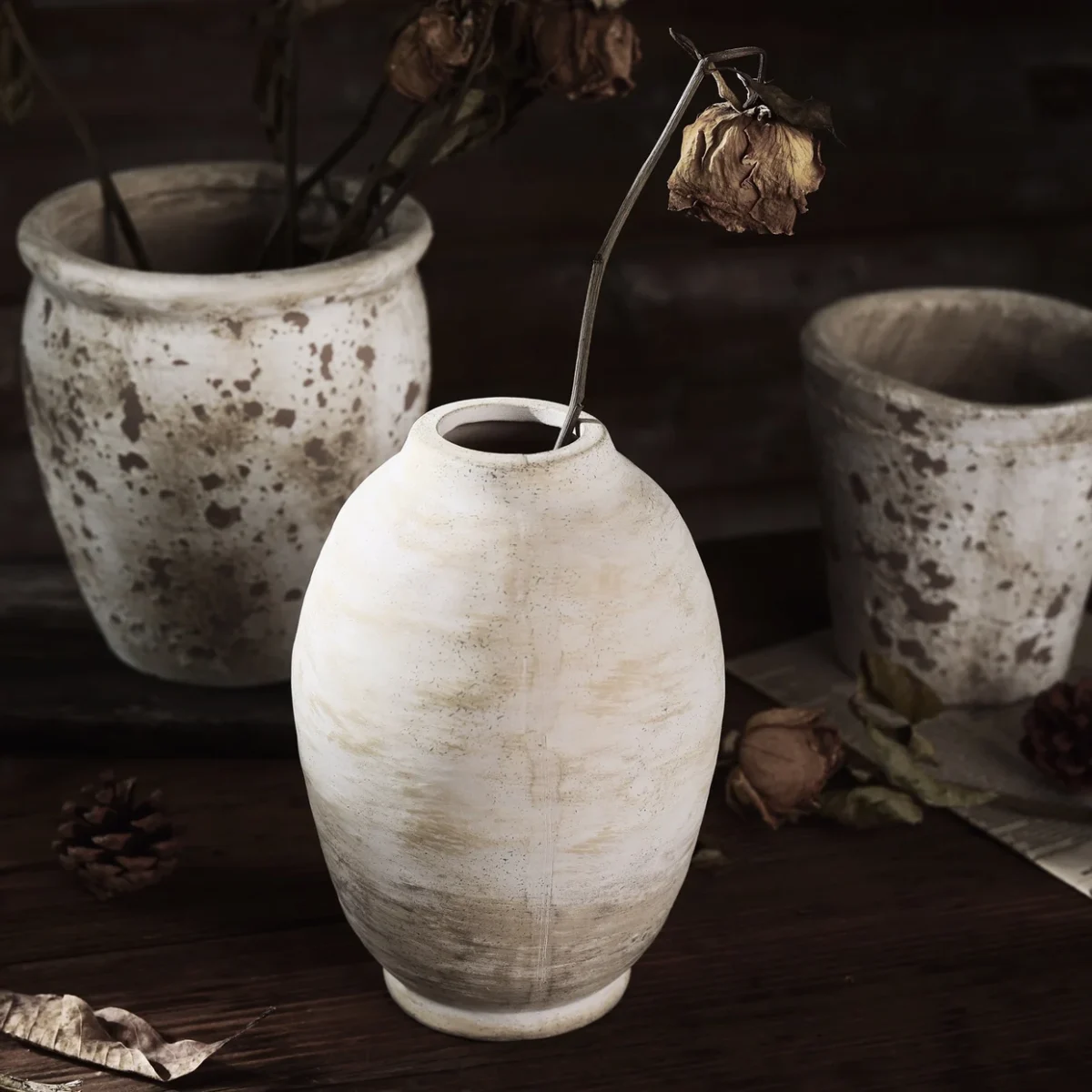 Jingdezhen-Vintage Hand-Painted Ceramic Vase, Dried Flowers, Flower Arrangement, Living Room Ornaments - Image 2